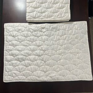 2) Barbara Barry White Quilted Shams
